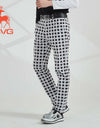 SVG Golf spring men's Black-and-white plaid printed stretch slim pants