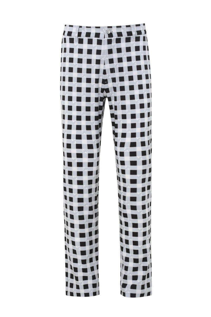 SVG Golf spring men's Black-and-white plaid printed stretch slim pants