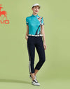 SVG Golf 23 spring and summer new women's color-matching striped pants high waist slim small slit cropped pants