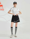 SVG Golf 23 spring new women's white checked lettering printed short-sleeved t-shirt lapel suit jacket woman
