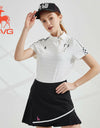 SVG Golf spring women's white checked lettering printed short-sleeved t-shirt lapel suit jacket woman